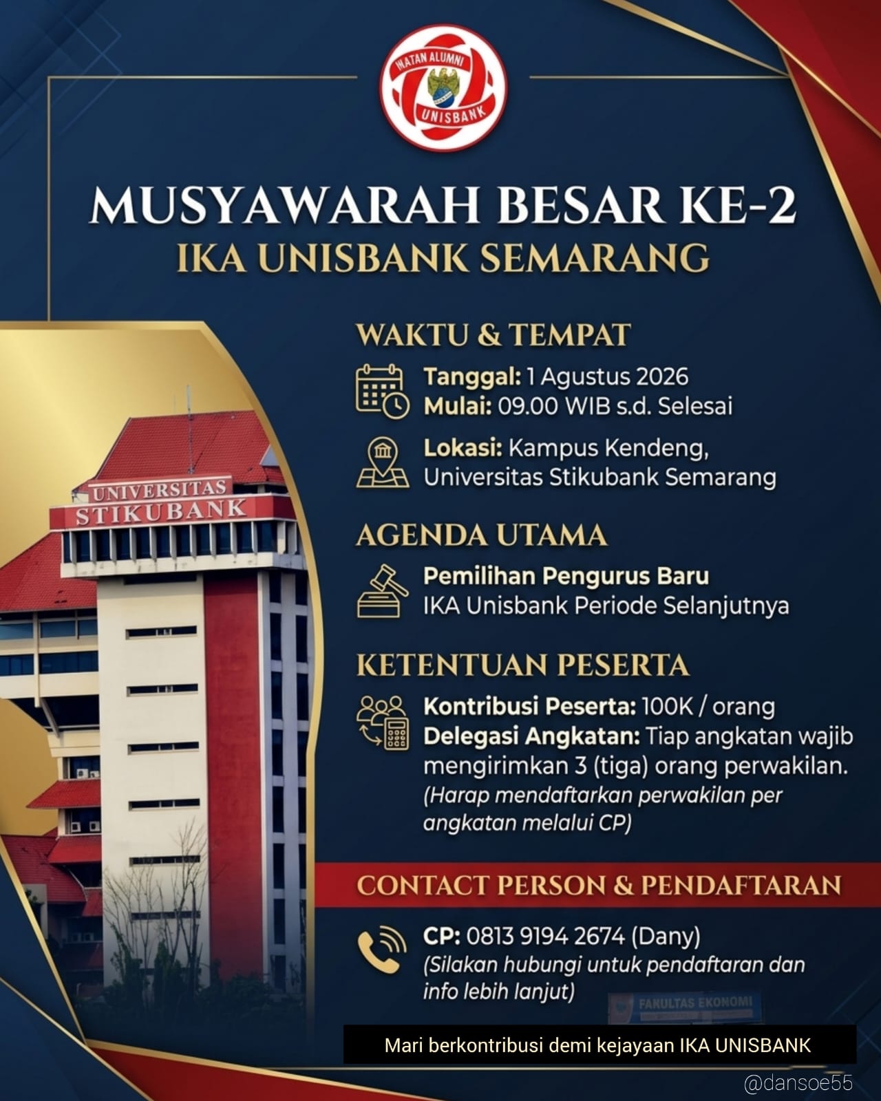 Flyer Musyawarah Besar Ke-2 IKA UNISBANK Semarang